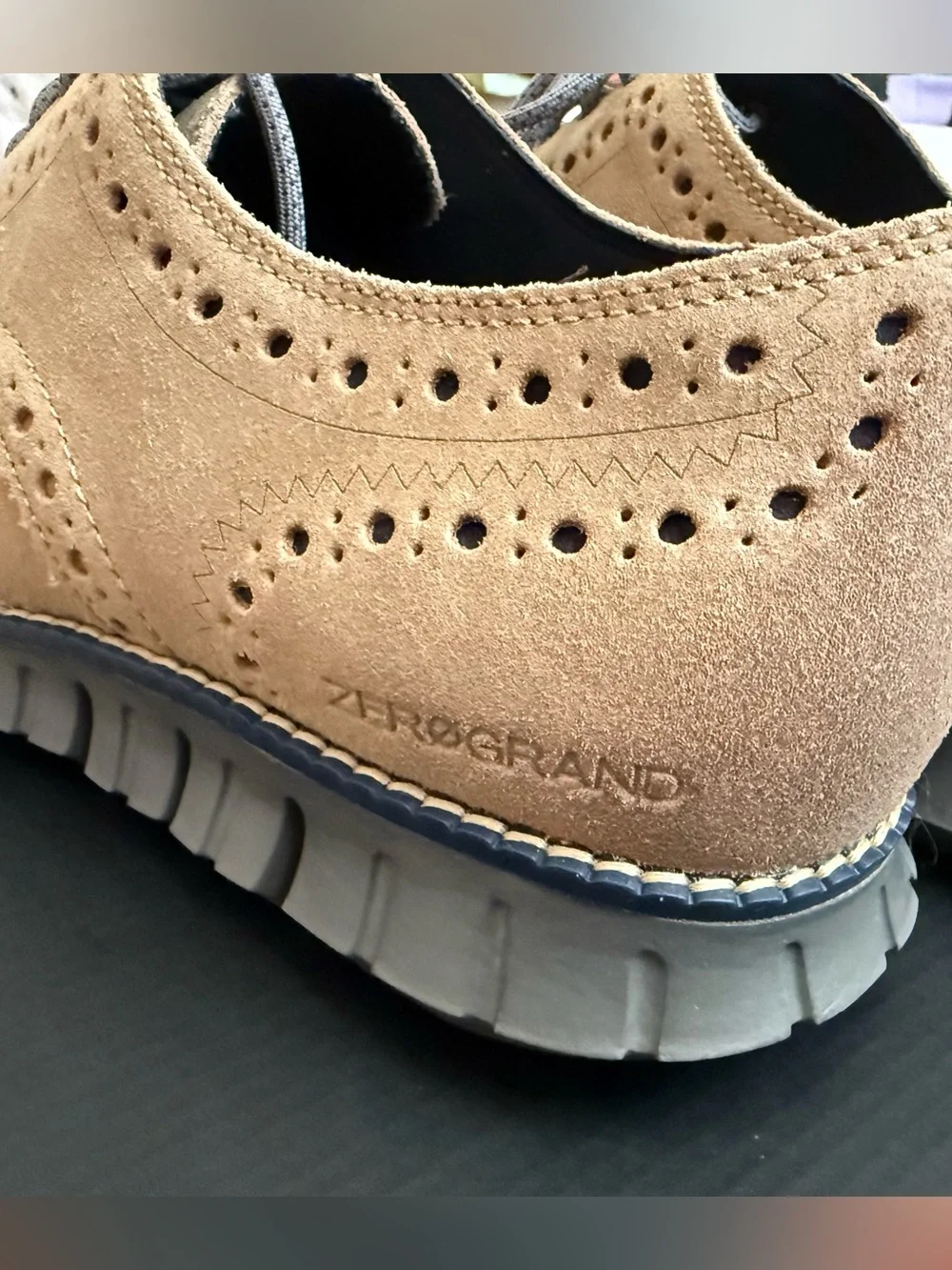 Cole Haan Zerogrand Wingtip Ox - Birch/Charcoal Grey - Size 9